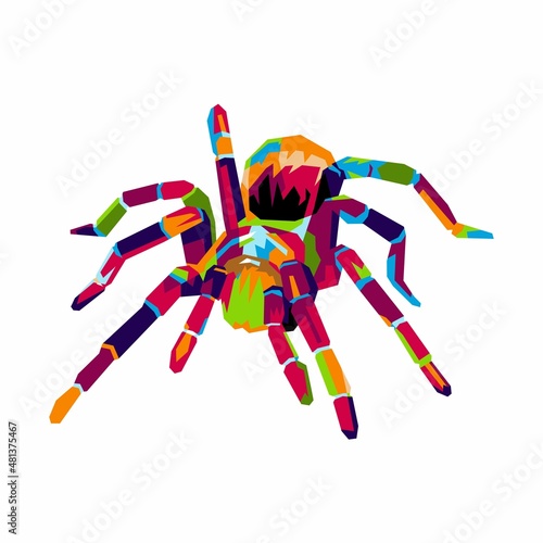 spider illustration with colorful style. suitable for covers, wall hangings, t-shirt printing. eps file