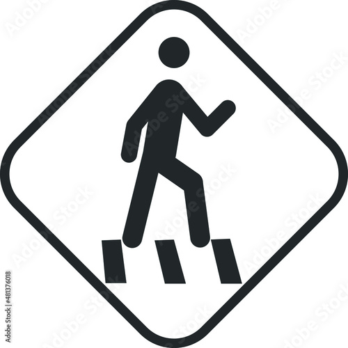 pedestrian icon vector, man walking symbol  photo