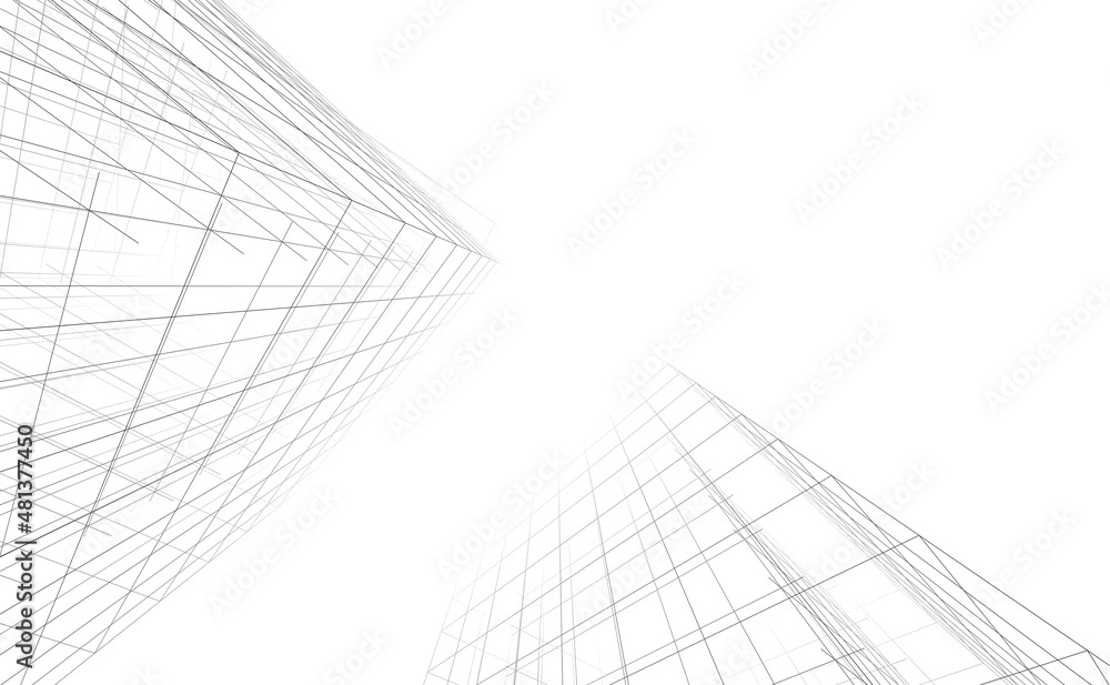 abstract architecture background 3d illustration