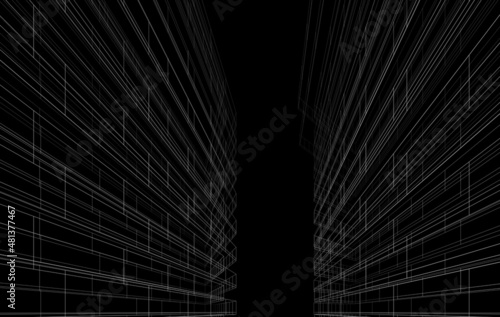 abstract architecture background 3d illustration