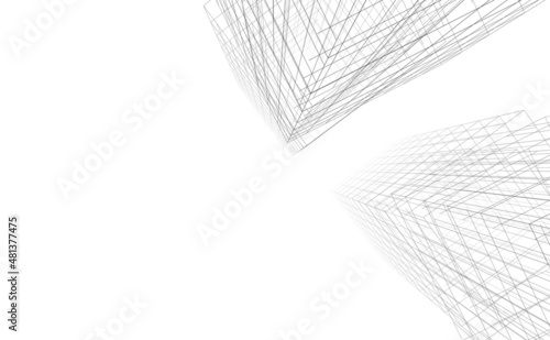 abstract architecture background 3d illustration