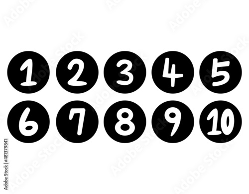 数字のイラスト　手書き　ベクターイラスト