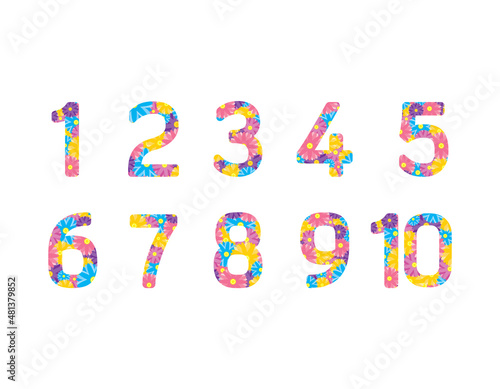 数字のイラスト　カラフル　ベクターイラスト