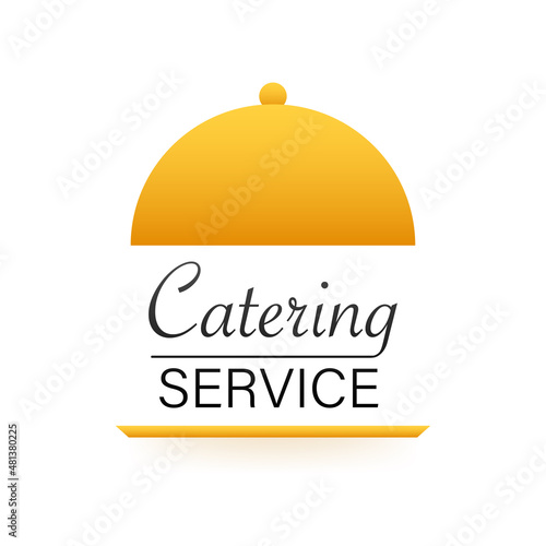 Flat illustration catering service on white background. Vector icon. Vector art.