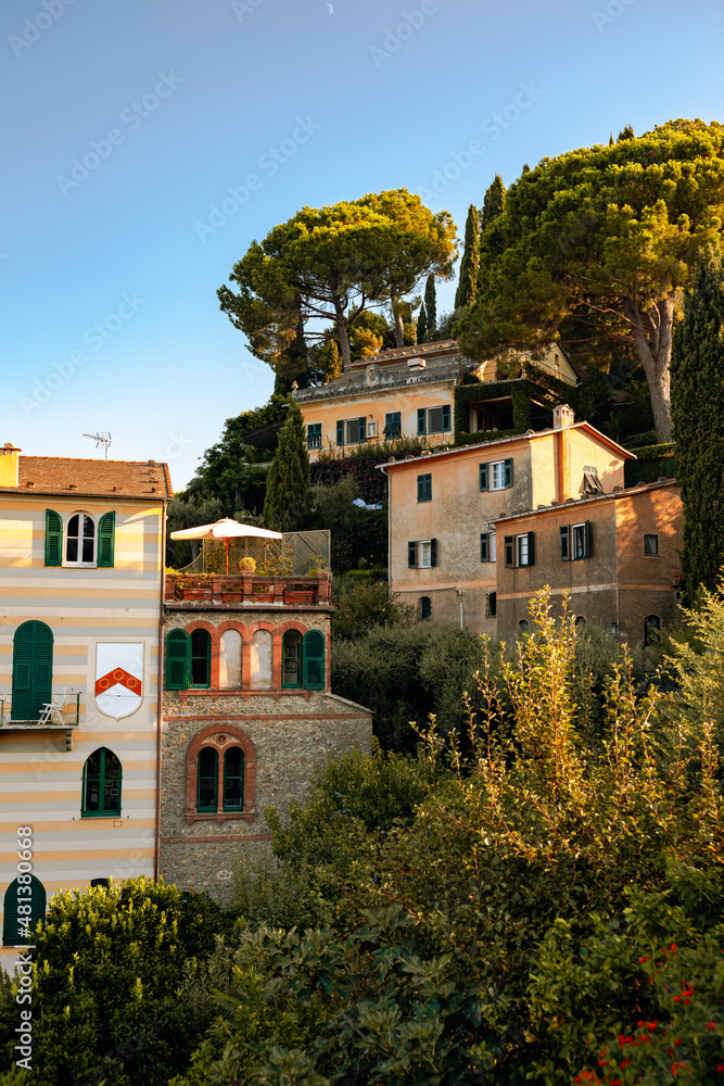 Authentic scene of the beautiful fishing village of Portofino, a top destination in Italy