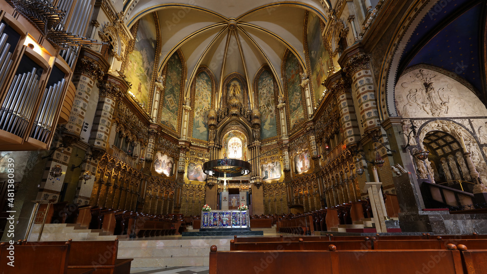 Obraz premium Abadía del Monasterio de Montserrat, Barcelona, España