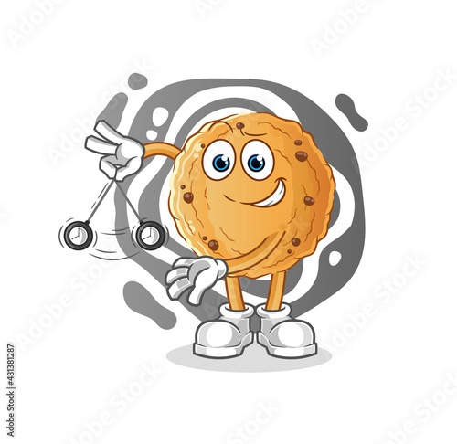cookie hypnotizing cartoon. cartoon mascot vector