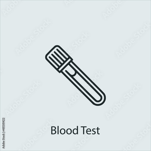 blood test icon vector icon.Editable stroke.linear style sign for use web design and mobile apps logo.Symbol illustration.Pixel vector graphics - Vector
