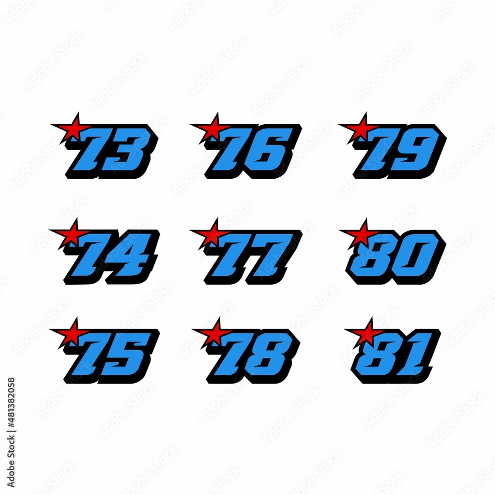 Racing number, start racing number, sport race number logo design Stock ...