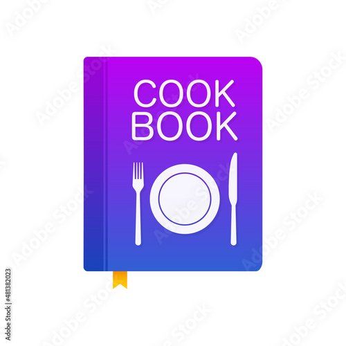 Cook book, great design for any purposes. Vector icon template background. Business icon.