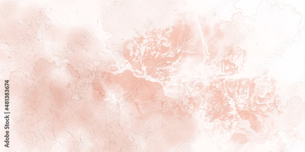Roughly painted pink wall texture Grunge paint light pink watercolour background on white paper texture. Abstract soft magenta shades aquarelle illustration. Watercolor canvas for creative design, vin