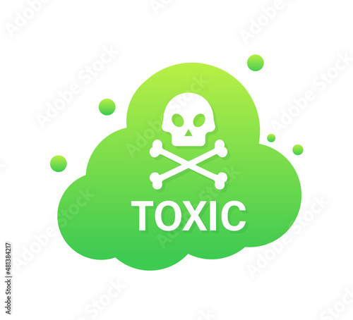 Doodle green illustration on white backdrop. Logo, label. Isolated vector illustration. Exclamation mark.