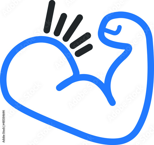 illustration of a symbol of muscle line icon