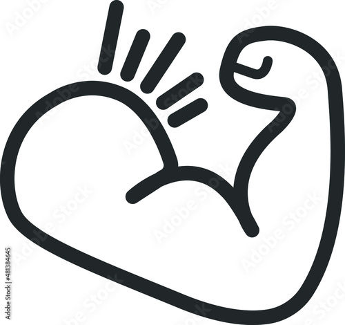 Arm power icon, power symbol, bodybuilder arm sign vector 