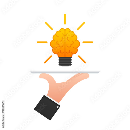 Flat icon with lunch time on white background for cover design. Cooking background. Vector icon. Vector logo.