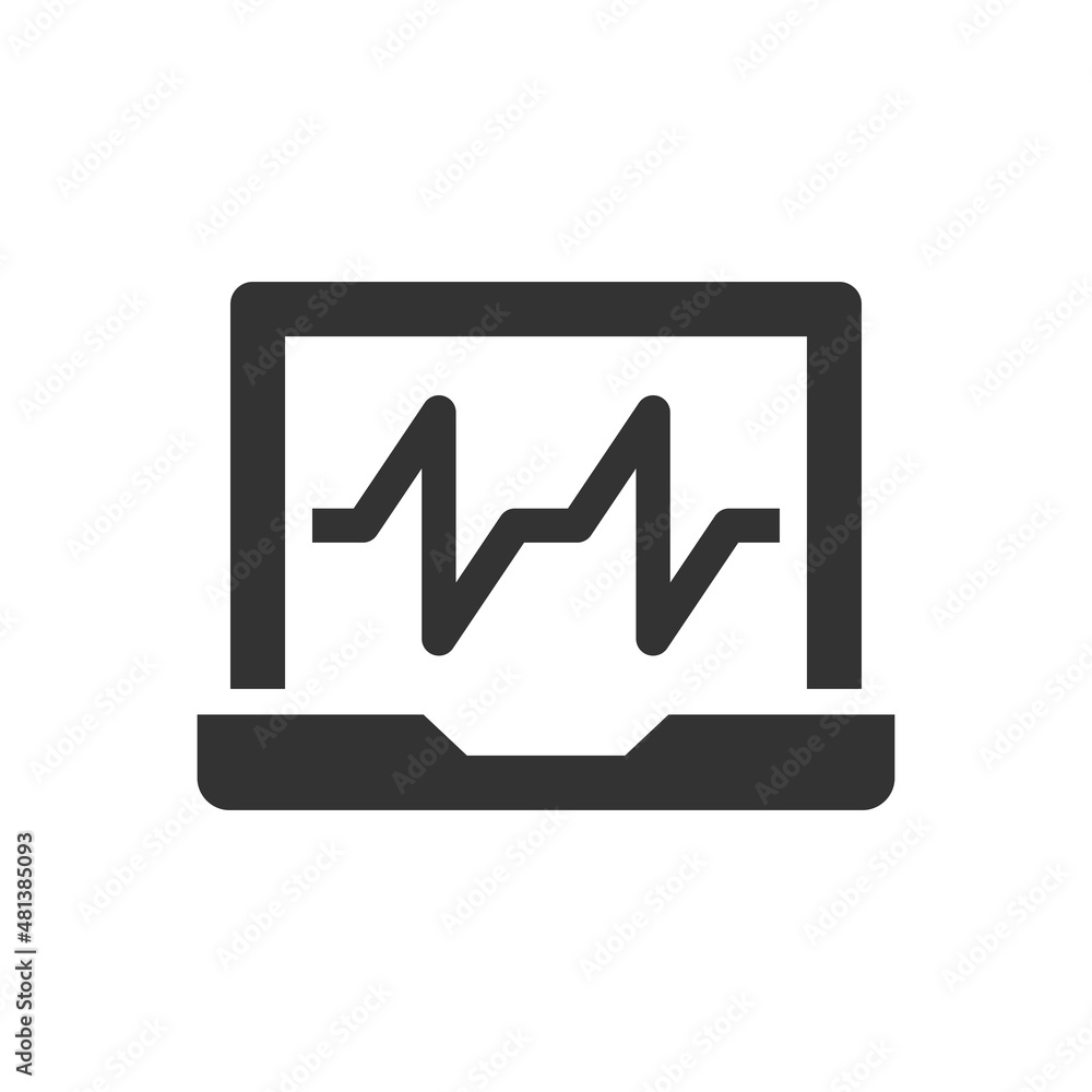 heartbeat monitoring icon - laptop sign symbol heartbeat monitoring icon - laptop sign symbol