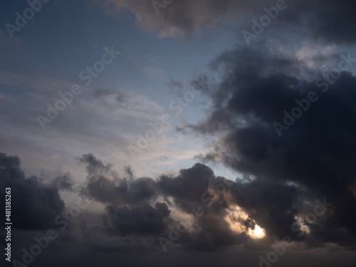 Cloudy sunset for sky replacement