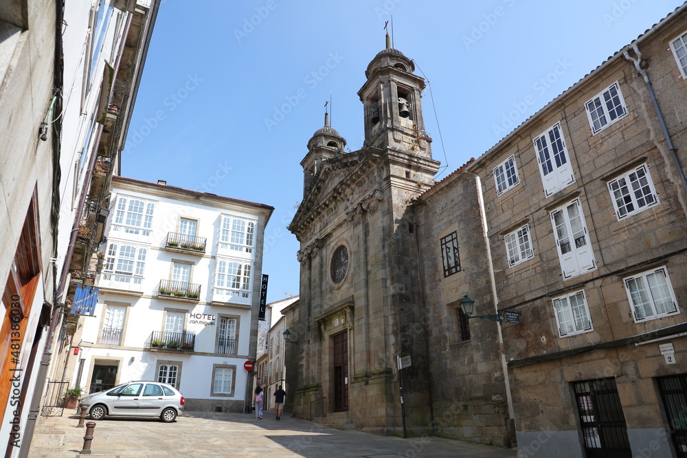 Iglesia de San Miguel dos Agros, Santiago de Compostela, La Coruña, Galicia, España