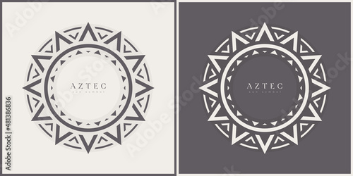Aztec Tribal Vector Elements. Ethnic Shapes Symbols Design for Logo or Tattoo photo