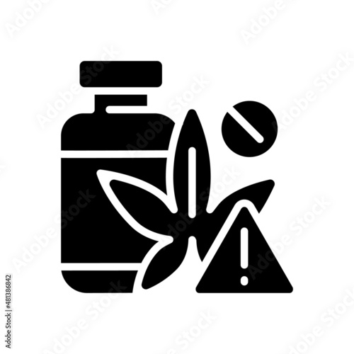 Drug smuggling black glyph icon. Illegal dope trafficking. Black market. Illicit distribution. Contraband of substances. Silhouette symbol on white space. Vector isolated illustration photo