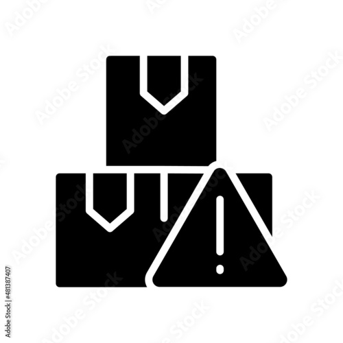 Import regulations black glyph icon. Customs restrictions and rules. Goods shipping and supply. International selling. Silhouette symbol on white space. Vector isolated illustration