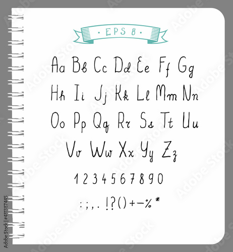 Hand Drawn Unique Font. Vector Illustration.