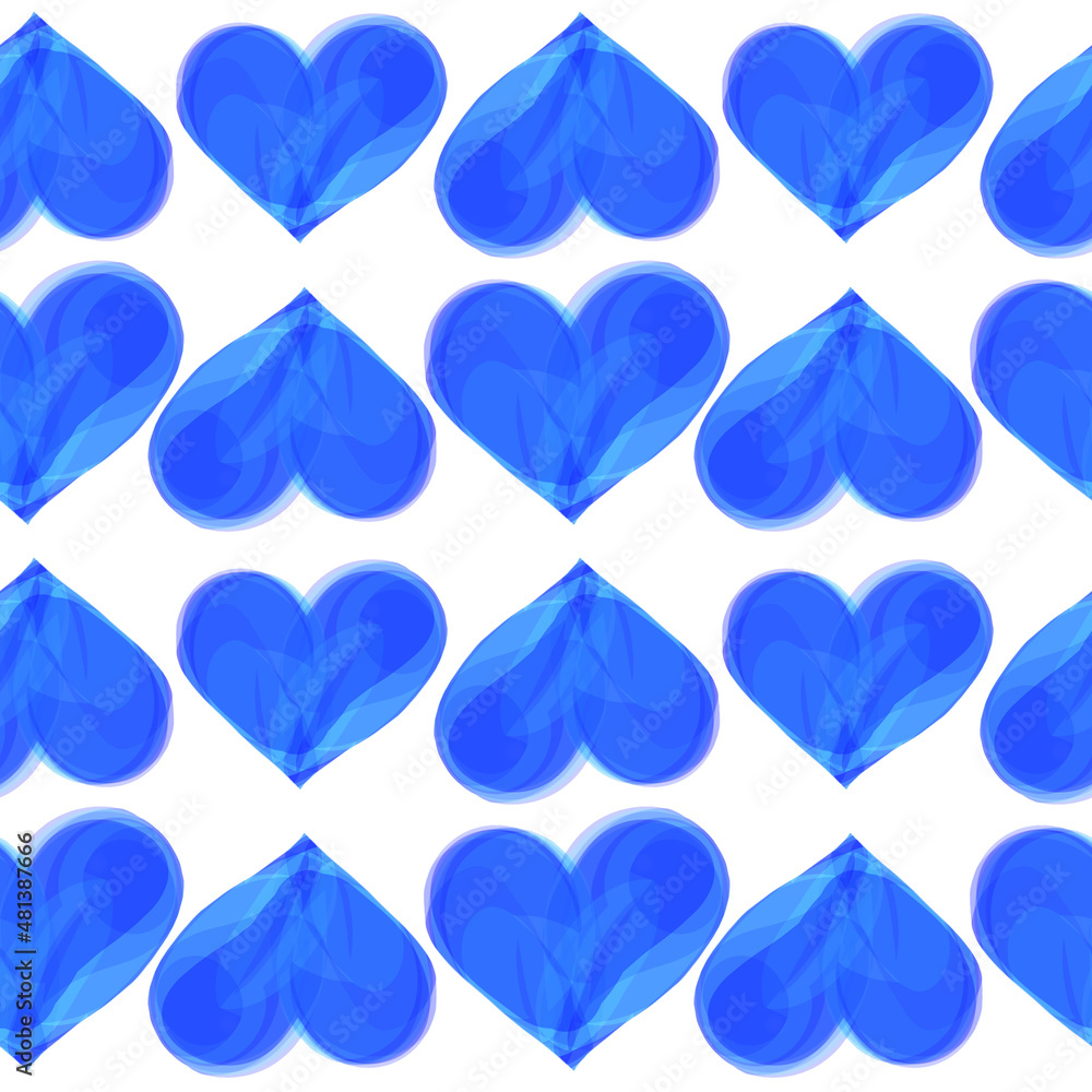 Fototapeta premium seamless pattern with blue hearts
