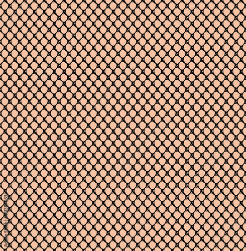 Seamless Pattern with Black Lacy Mesh. Fishnet Stockings Imitation. Vector Illustration.