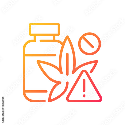 Drug smuggling gradient linear vector icon. Illegal dope trafficking. Black market. Illicit distribution. Thin line color symbol. Modern style pictogram. Vector isolated outline drawing