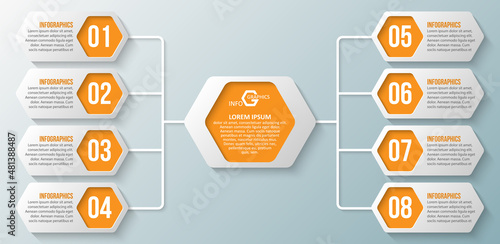 Abstract 3D Paper Infographics. Business template .Vector illustration