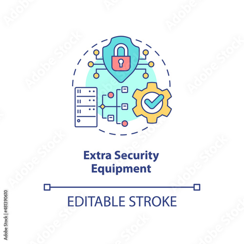 Extra security equipment concept icon. Sensitive information digital security abstract idea thin line illustration. Isolated outline drawing. Editable stroke. Roboto-Medium, Myriad Pro-Bold fonts used