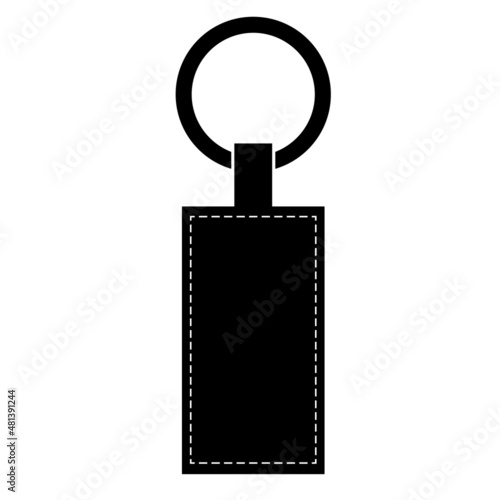 Key Chain icon on white background. Key Chain pendants sign. Leather Key Chain Template symbol. flat style.