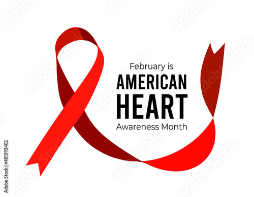 February is American Heart Month. Vector illustration on white