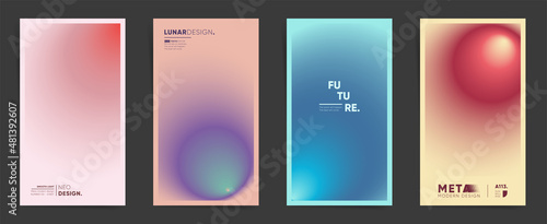 Aesthetic art modern story cover design. Vertical card for social post abstract template layout with type, trendy circular pattern, fashion gradient. Home decor set. Vector background.
