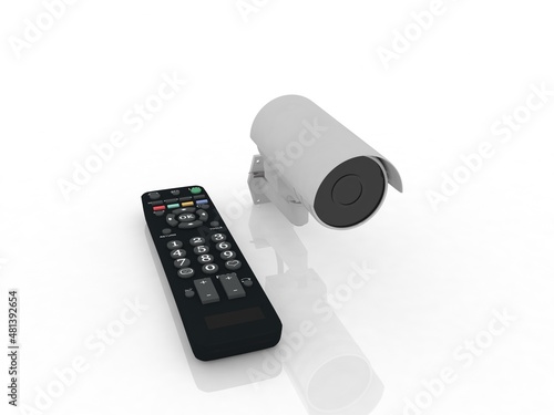 3d illustration cctv remote control 
