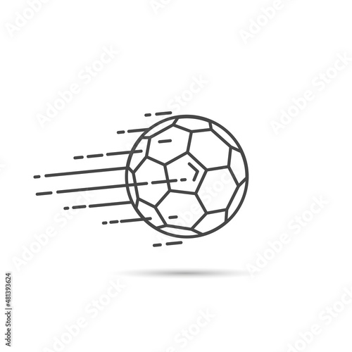 Soccer ball line icon white background. Vector illustration