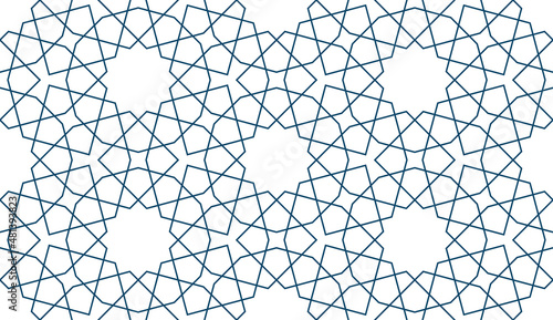 Geometric Islamic Seamless Pattern for decoration greeting card or interior. Vector Illustration.