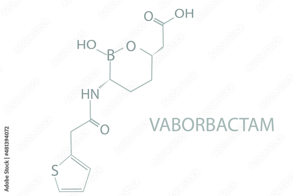 Vaborbactam molecular skeletal chemical formula. Vaborbactam molecular skeletal chemical formula.