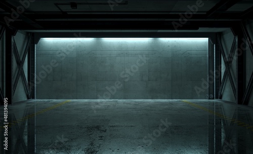 Underground bunker or subway station or factory photo