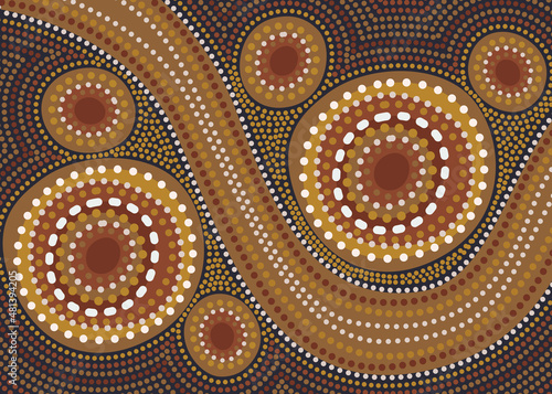 Dot design vector aboriginal artwork