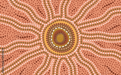 Fototapeta Naklejka Na Ścianę i Meble -  Dot design vector aboriginal painting