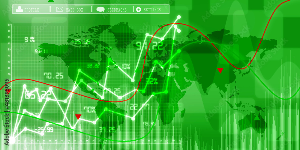 Fototapeta premium 2d rendering Stock market online business concept. business Graph