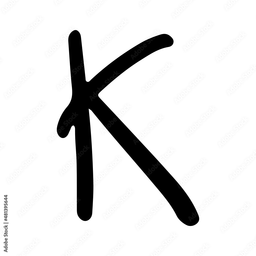 Hand drawing Alphabet K icon. Hand drawing Alphabet K icon.