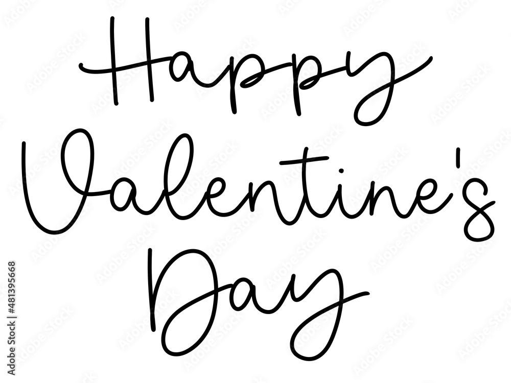 Happy Valentine's Day monoline lettering Happy Valentine's Day monoline lettering