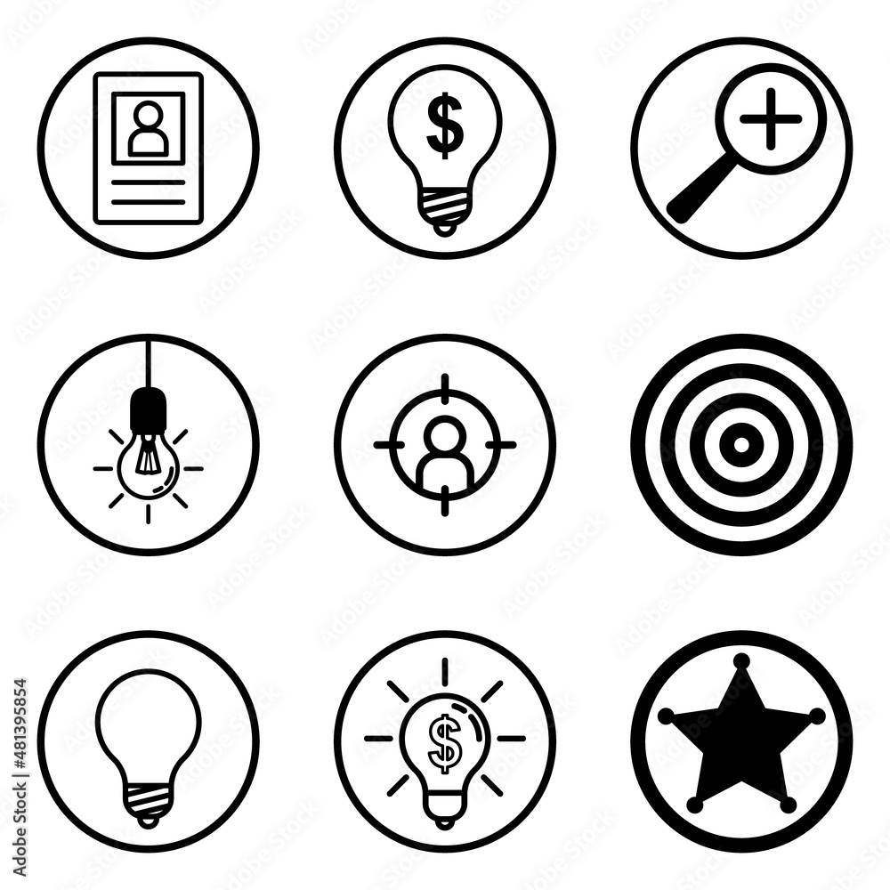 Circles Flat Icon Set Isolated On White Background Circles Flat Icon Set Isolated On White Background