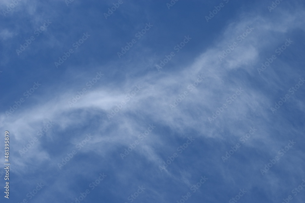 Clear blue sky background with soft clouds