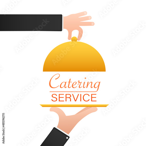 Flat illustration catering service on white background. Vector icon. Vector art.