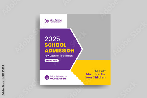School admission social media post template