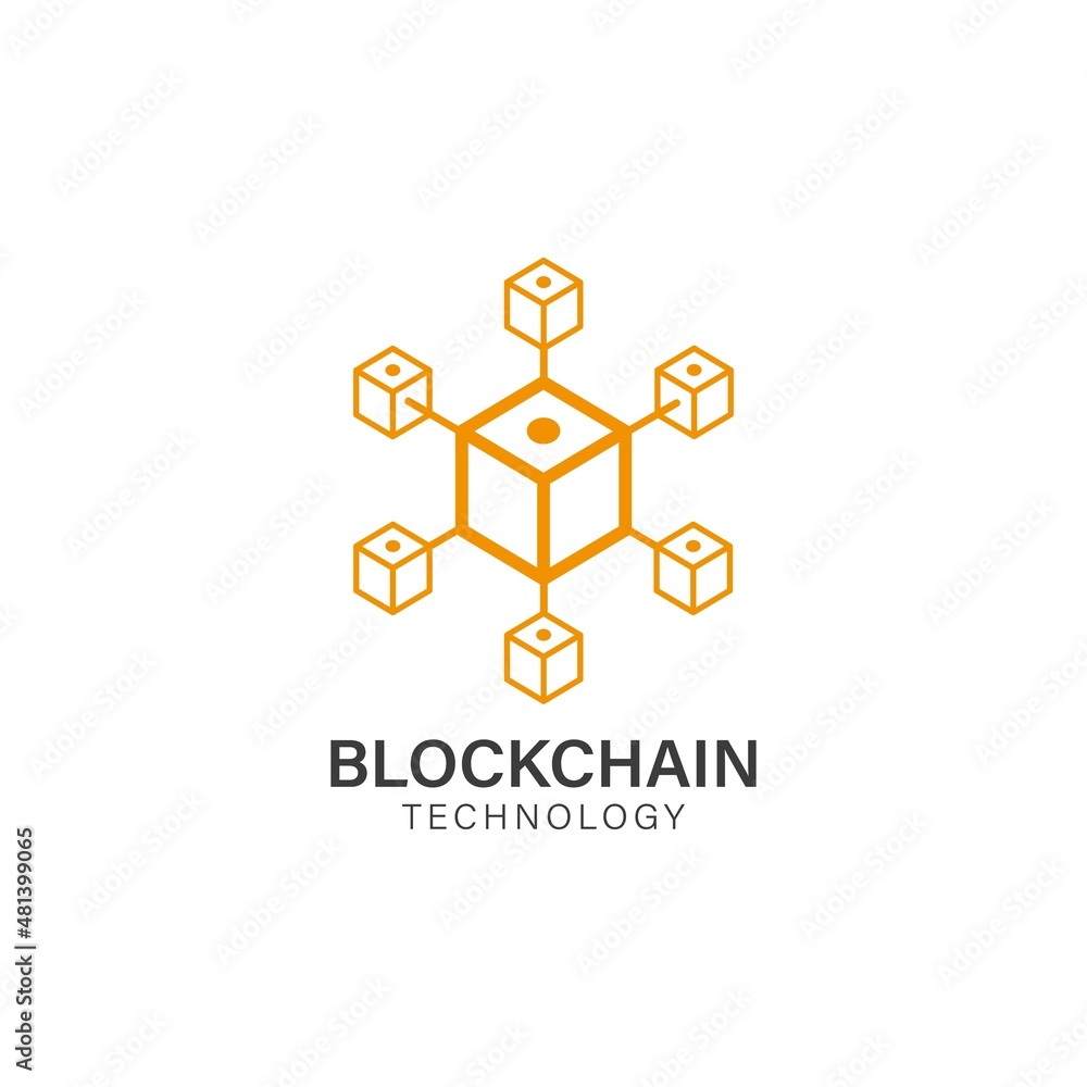 Fototapeta premium Concept of NFT, Non - Fungible Token with simple block and line network vector design.