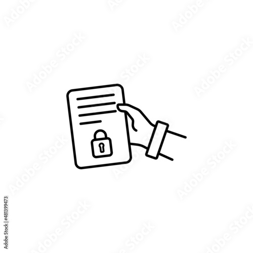 Confidential agreement icon. Business document. Vector EPS 10. Isolated on white background